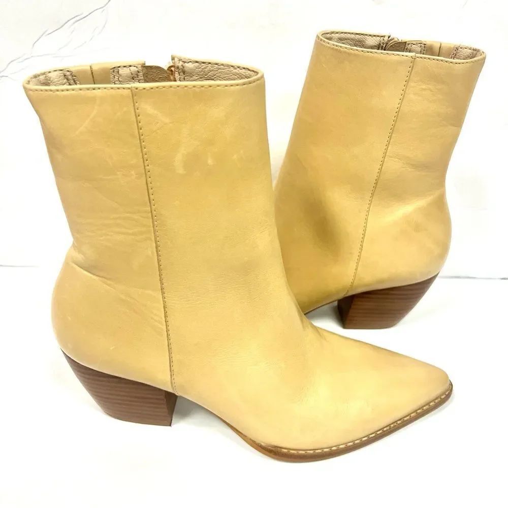 Anthropologie Caty Beige Ankle Booties 6.5
